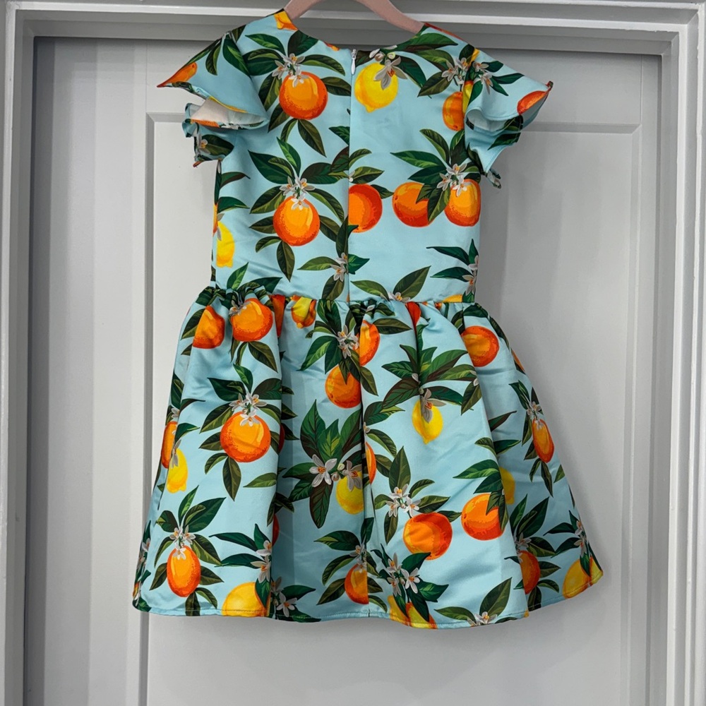 Vibrant Orange Print Dress - Picture 4 of 6